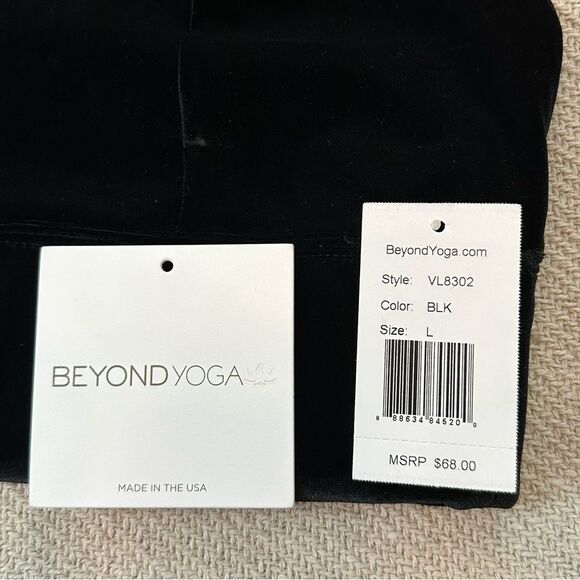 Beyond Yoga Sports Bra Size Large NWT Black Velvet Motion Long Line - Picture 5 of 11